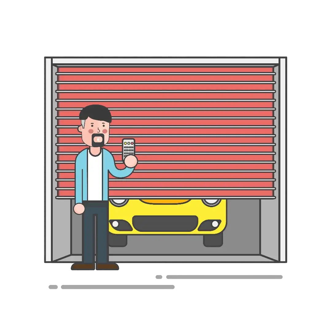 Garage door repair marketing visuals on screen