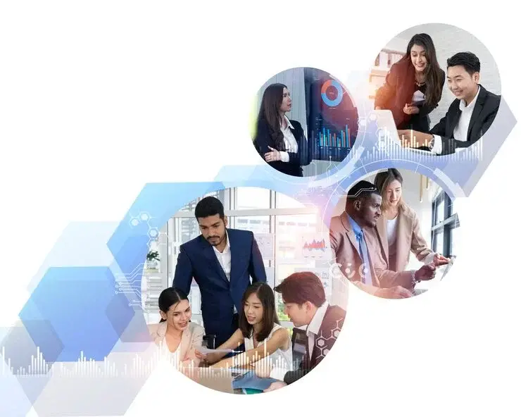 Marketing Crowns experts working on a project in a modern office