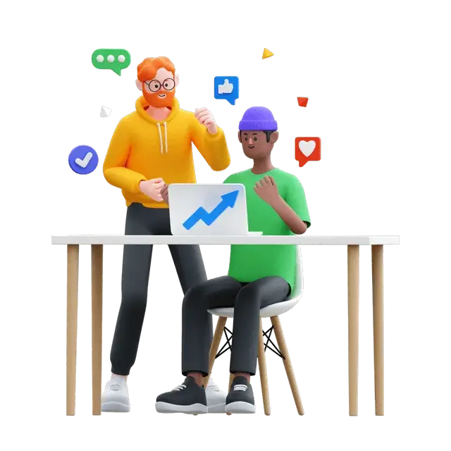 Digital marketing team at Marketing Crowns collaborating